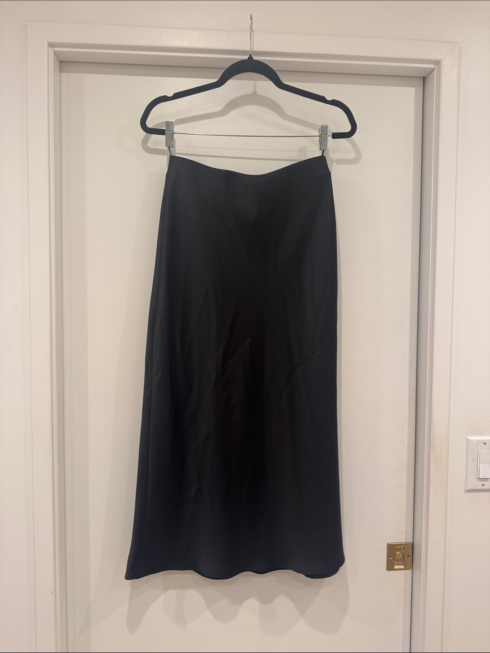 Zara Black Satin Maxi Skirt